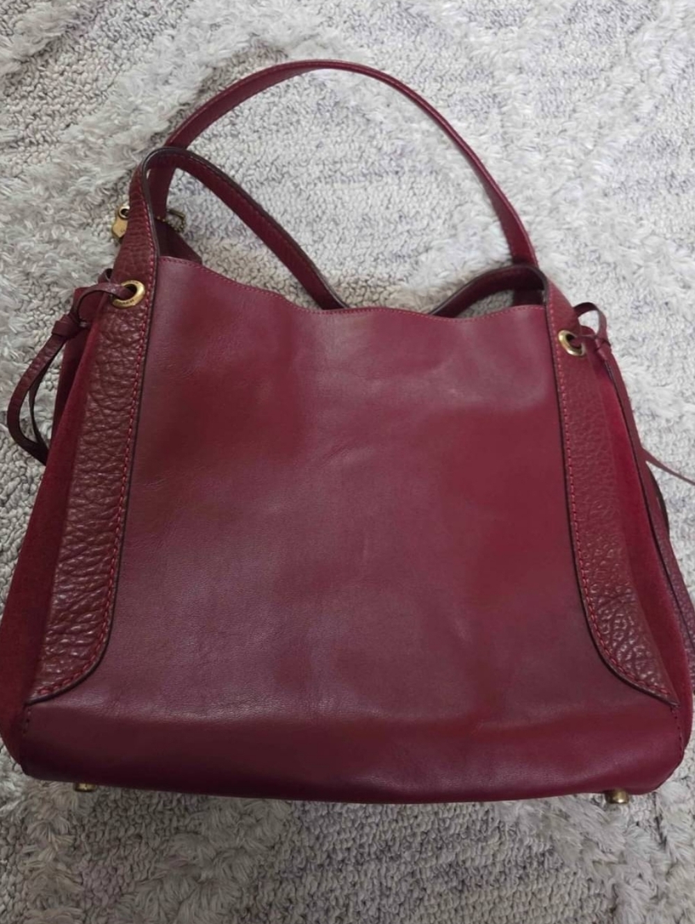 Coach Harmony Leather/ Suede hobo bag BURGUNDY